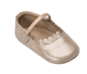Ava Baby Ballet - Talc Metallic Suede