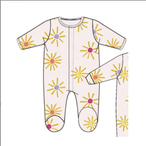 Happy Suns 2 Way Zipper Footie