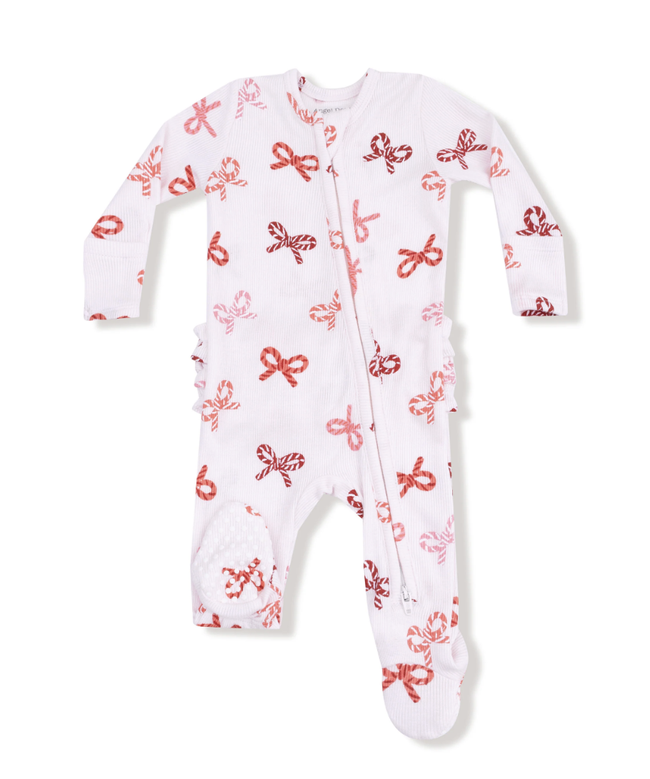 Holiday 2-Way Zipper Ruffle Footie