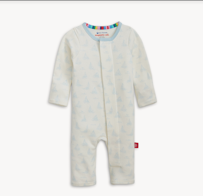 Tiny Tides Blue Org. Cotton Coverall