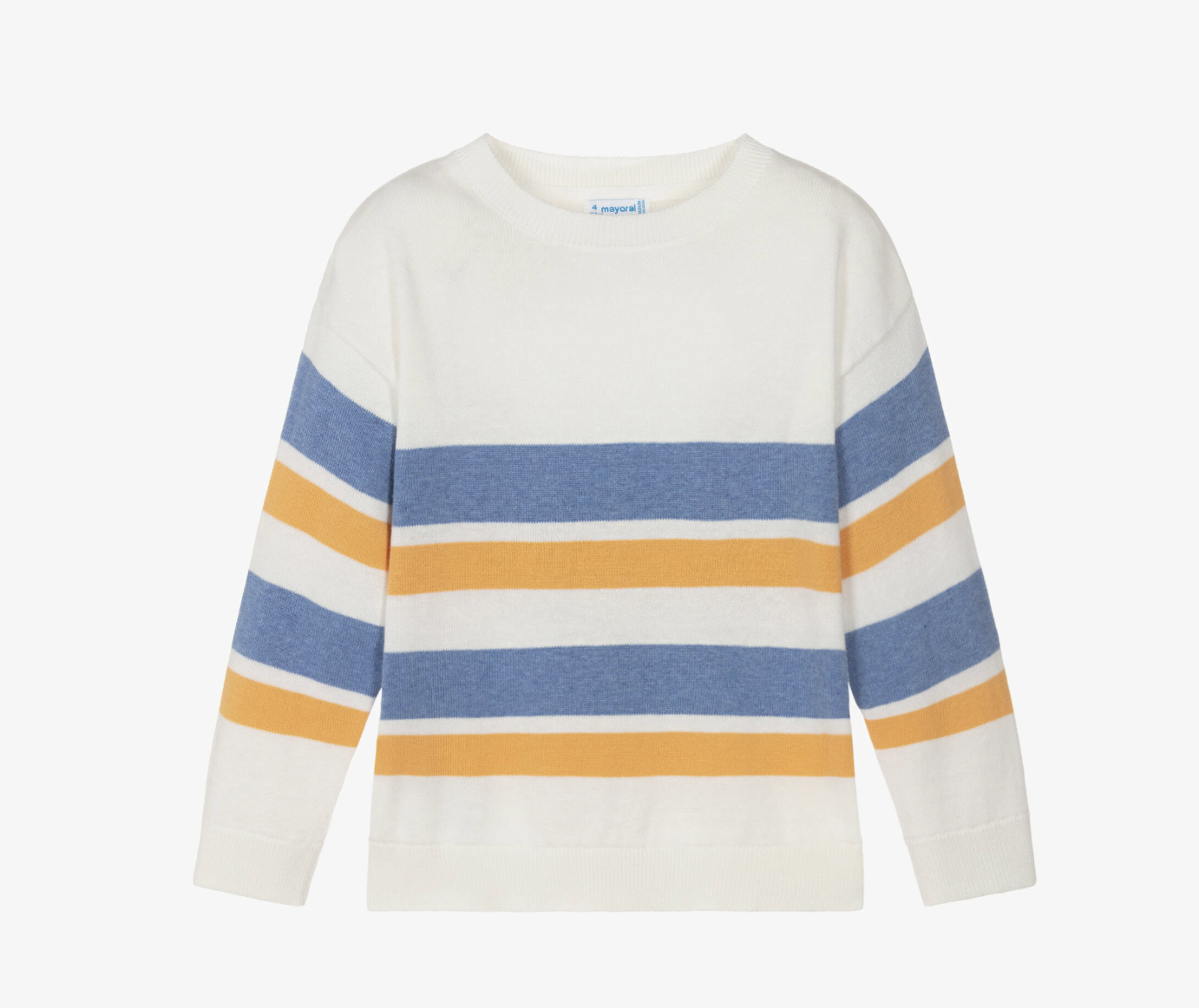 Cotton Knit Jumper- Ivory Stripes