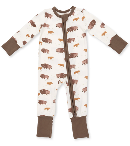 2 Way Ruffle Back Zipper Footie-l Love Horses