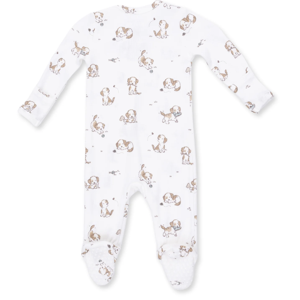2 Way Zipper Footie-Explorer Puppy Blue