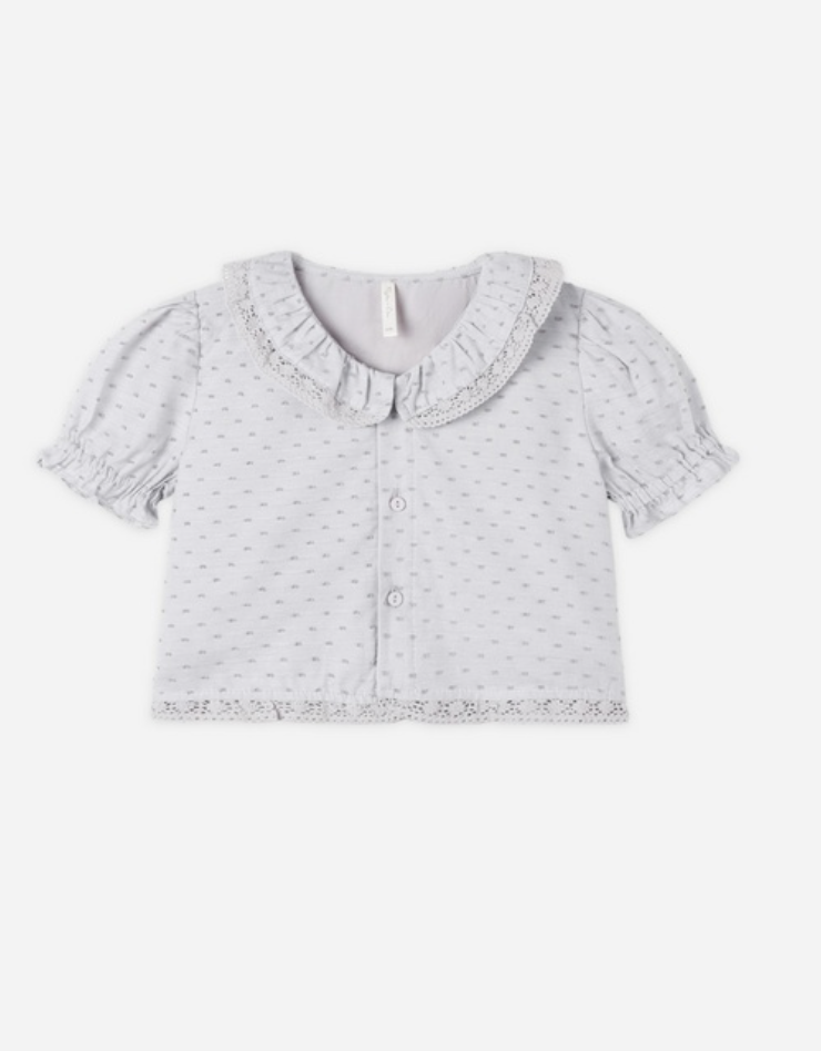 Blouse & Short Set- Dusty Blue