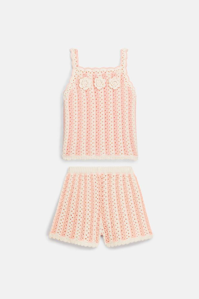 Lary Top & Bloomer Set- Pink Stripes