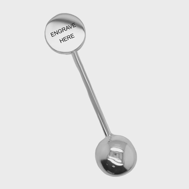 German Silver Baby Rattle with Round Disc