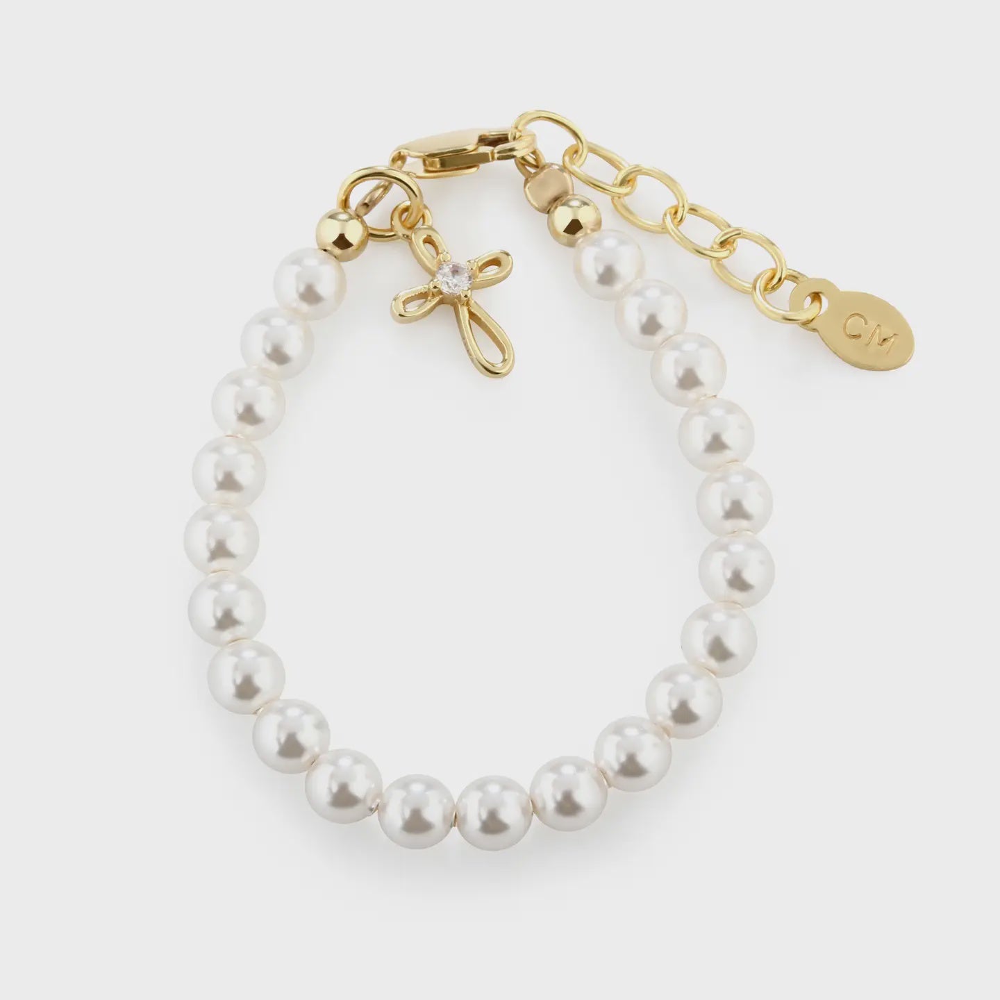 Jayde Pearl & 14K Cross Bracelet