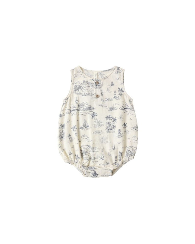 Beau Romper -Ocean Toile
