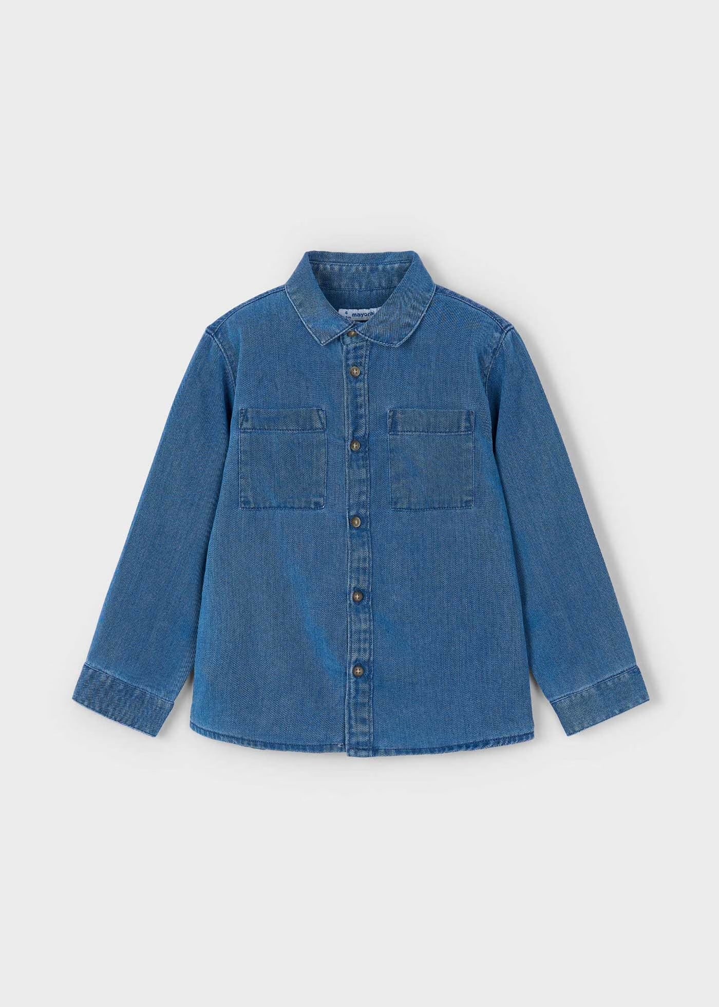 Long Sleeve Denim Shirt - MD Wash
