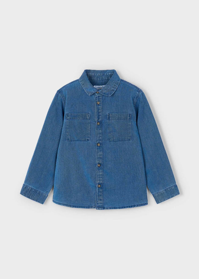 Long Sleeve Denim Shirt - MD Wash