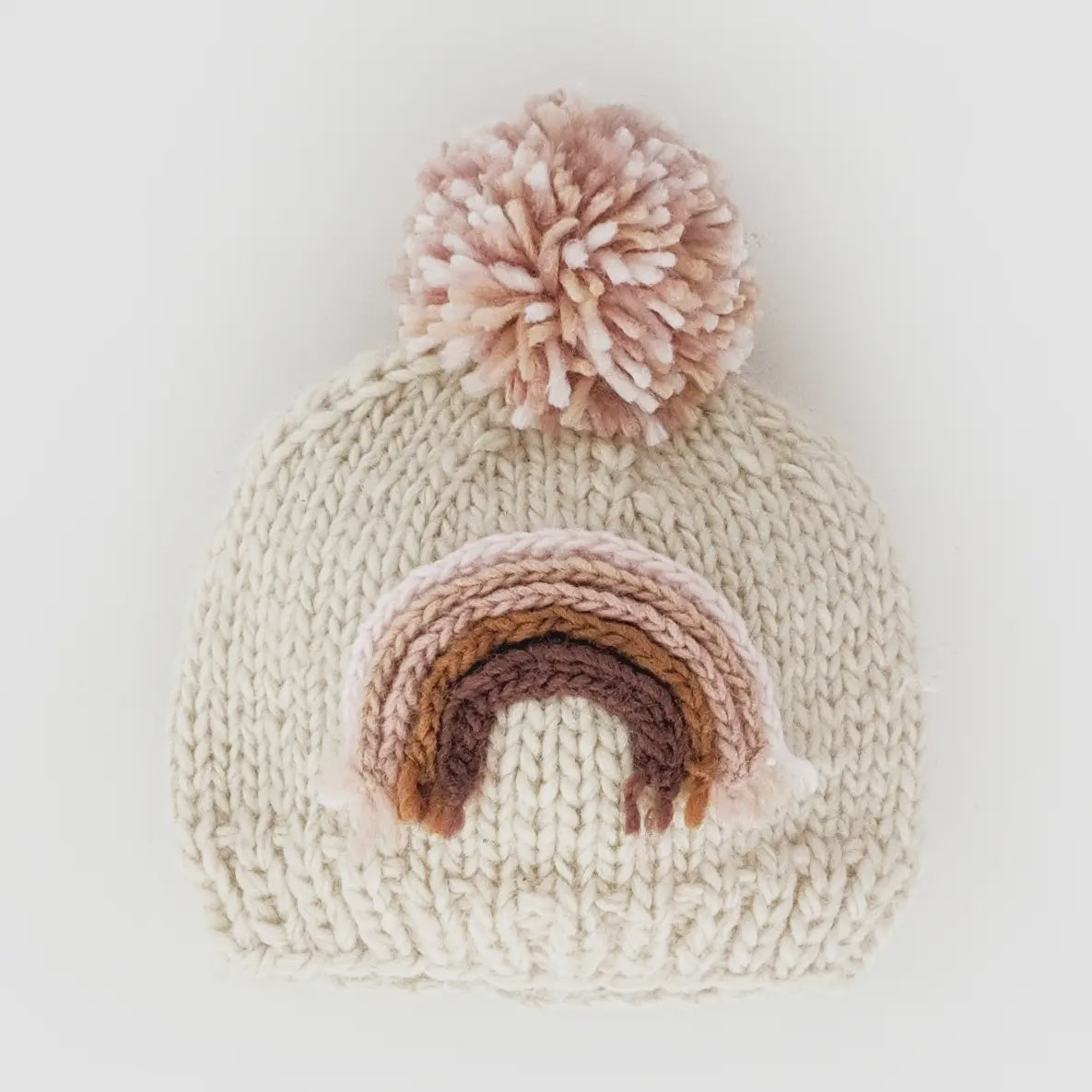 Rainbow Knit Beanie Hat