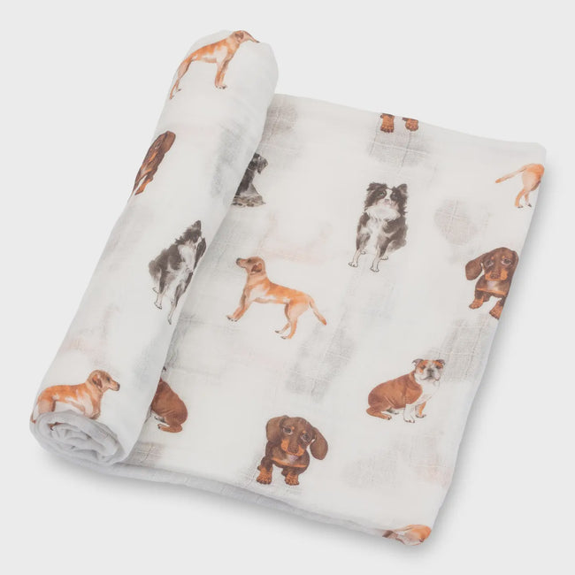 Muslin Swaddle Blanket- Doggone Cute