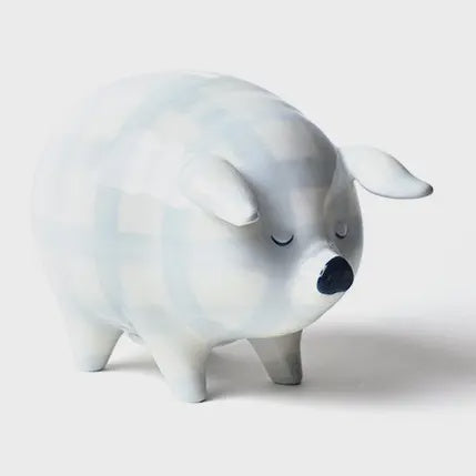 Gingham Piggy Bank