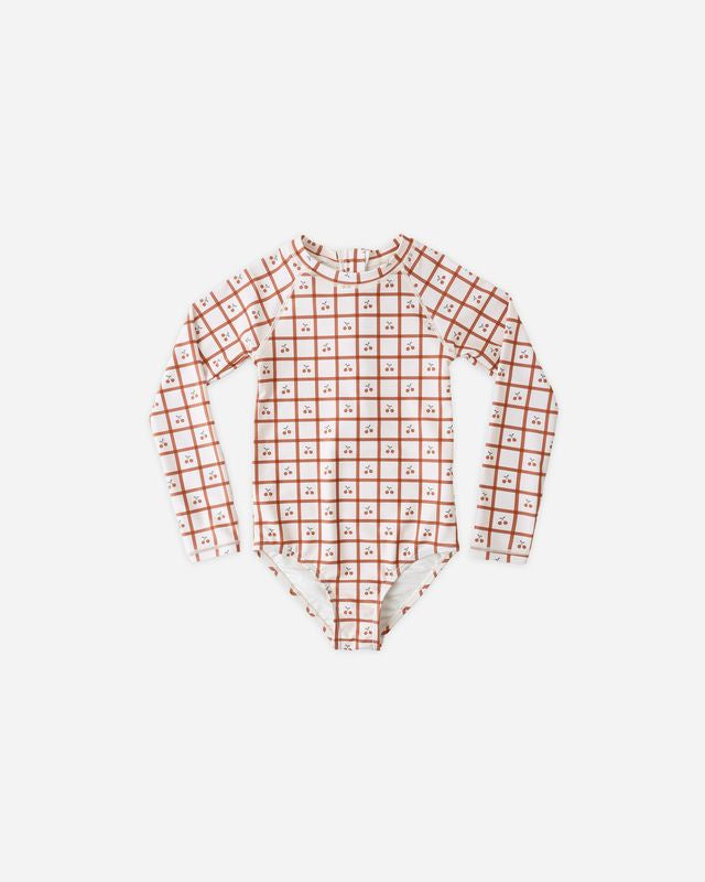 Delphine Rashguard One Piece- Cherry Check