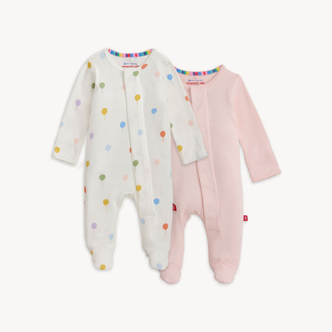 2 Way Ruffle Sleeve Zipper Footie-Pretty Bows