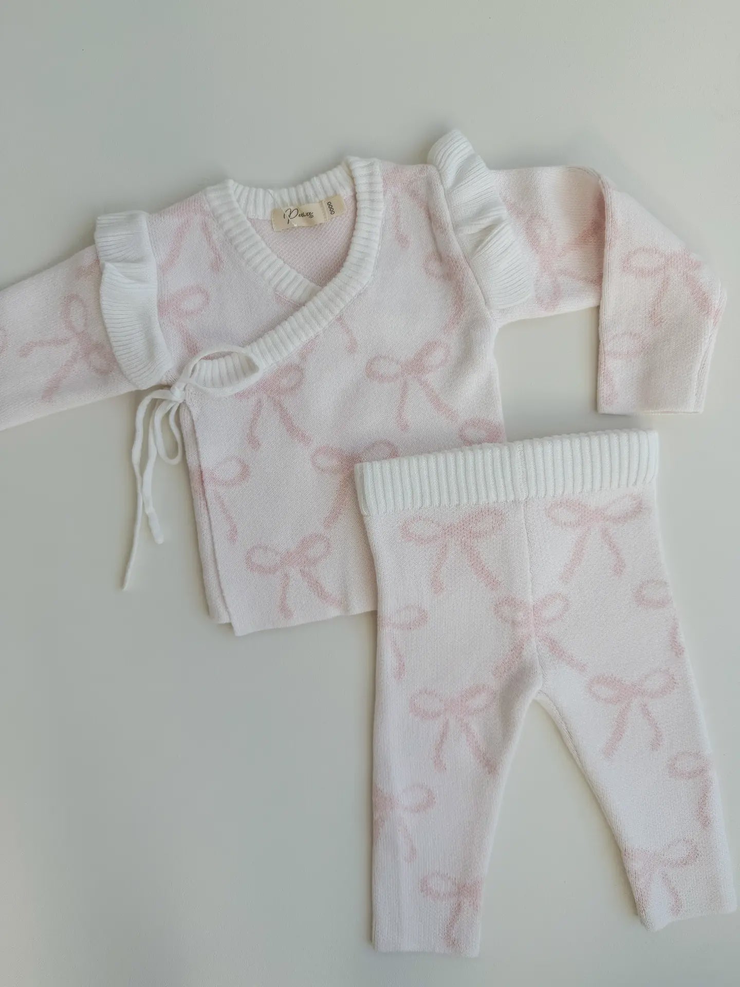 Bow Ruffle Kimono Set