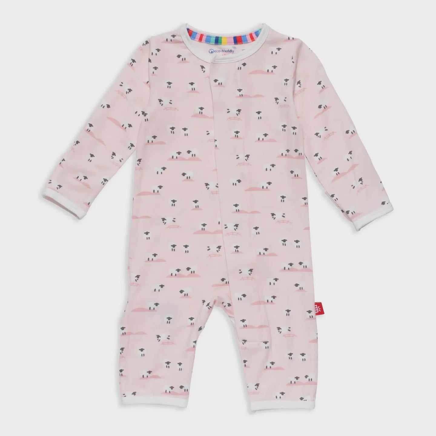 Baa Baa Baby Pink Modal Magnetic Coverall