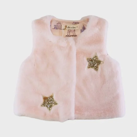 Sequin Star Furry Vest