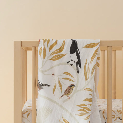 Muslin Cotton Swaddle - Grey Spot