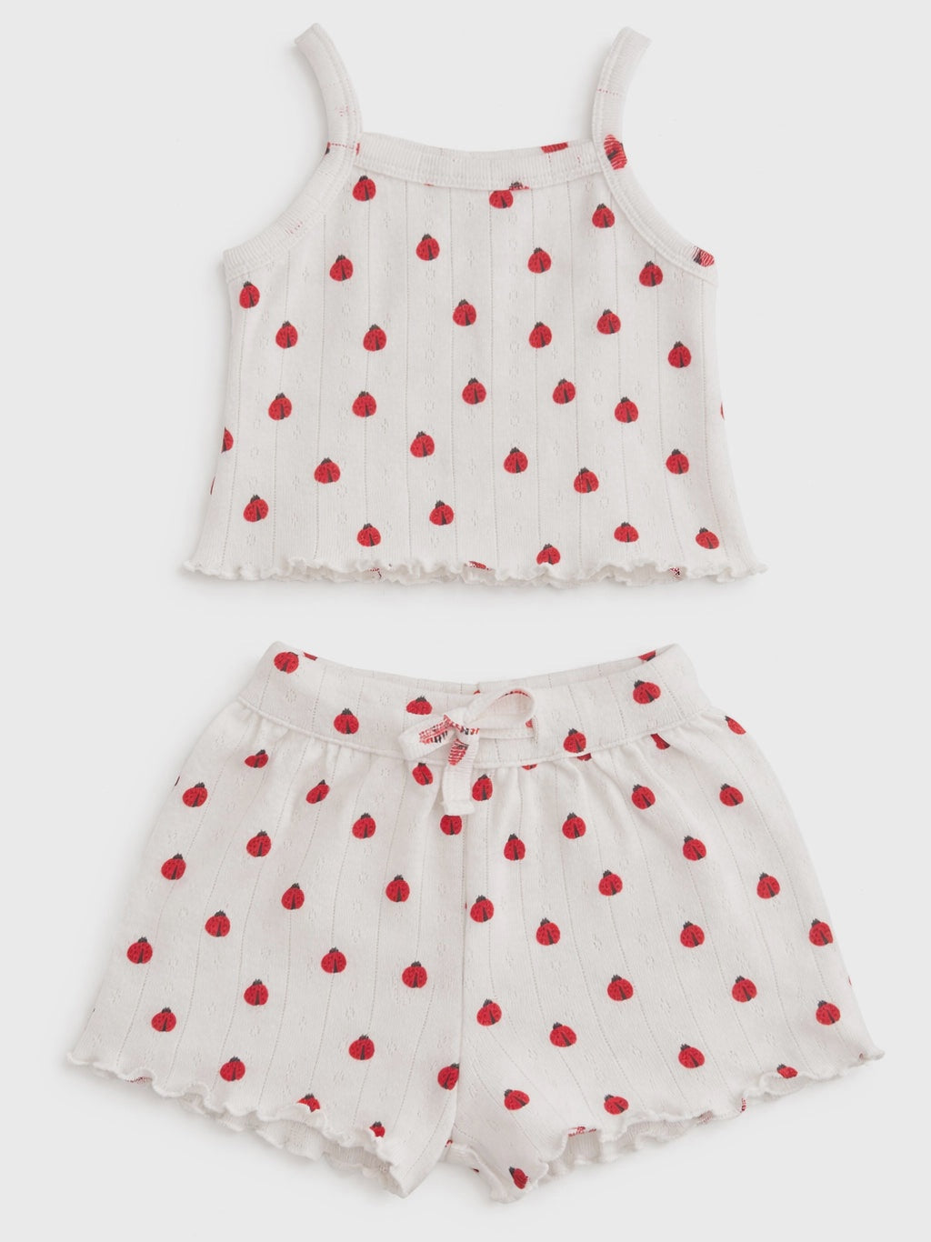 Ladybug / Organic Pointelle Summer Set 3-6M