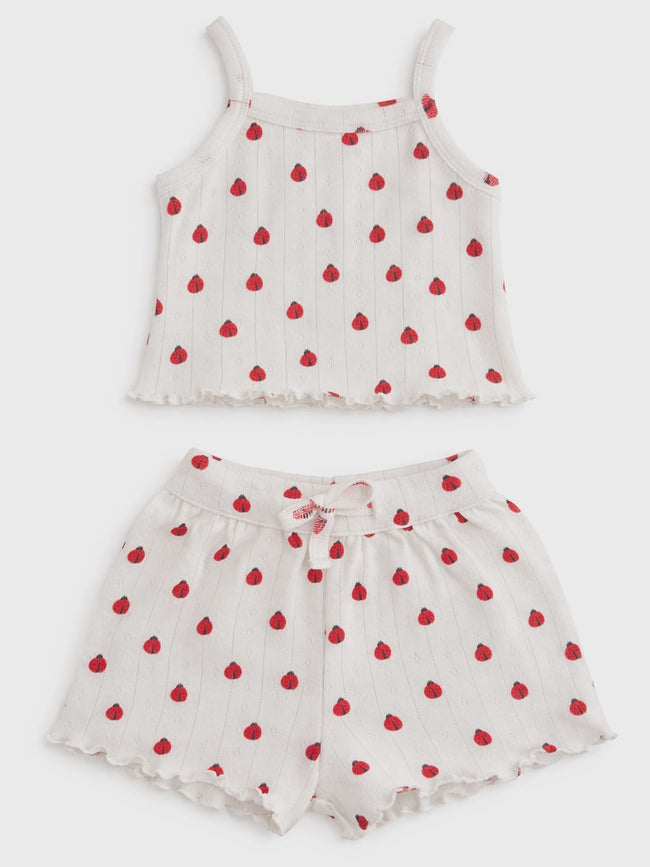 Ladybug / Organic Pointelle Summer Set 3-6M