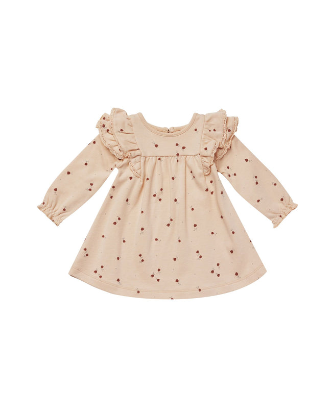 Long Sleeve Flutter Dress Set - Tulips