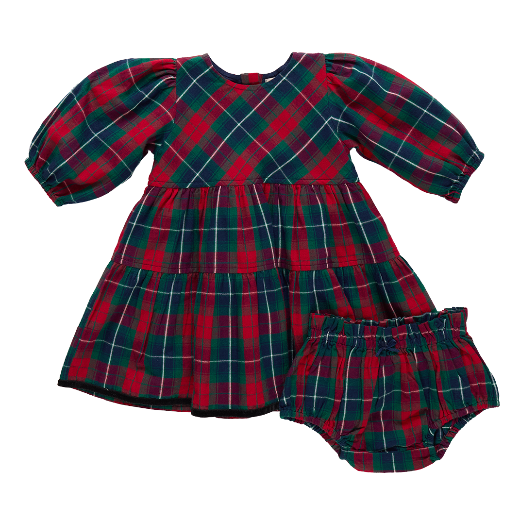 Baby Girls Maribelle Dress Set - Red Tartan