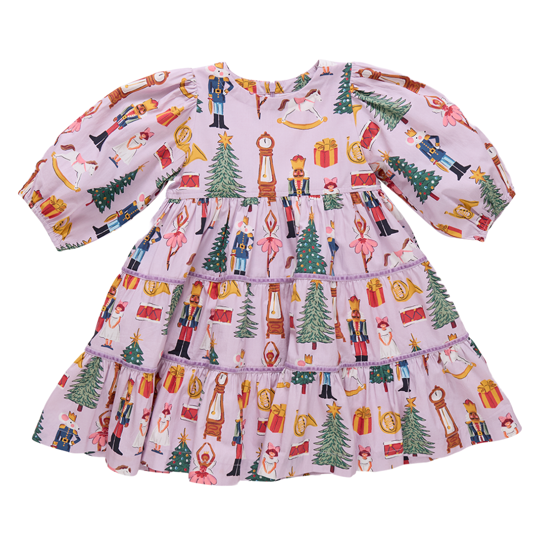 Girls Peachy Dress -mLavender Nutcracker