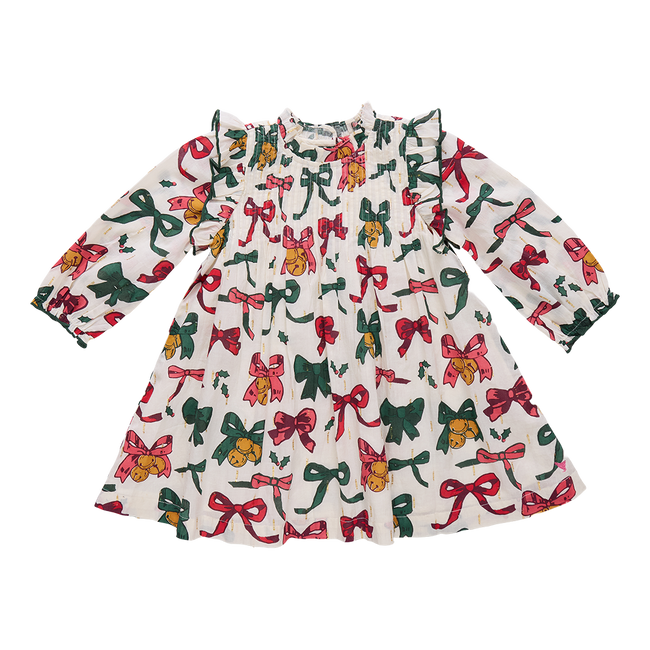 Girls Jaipur Dress - Christmas Bows & Bells