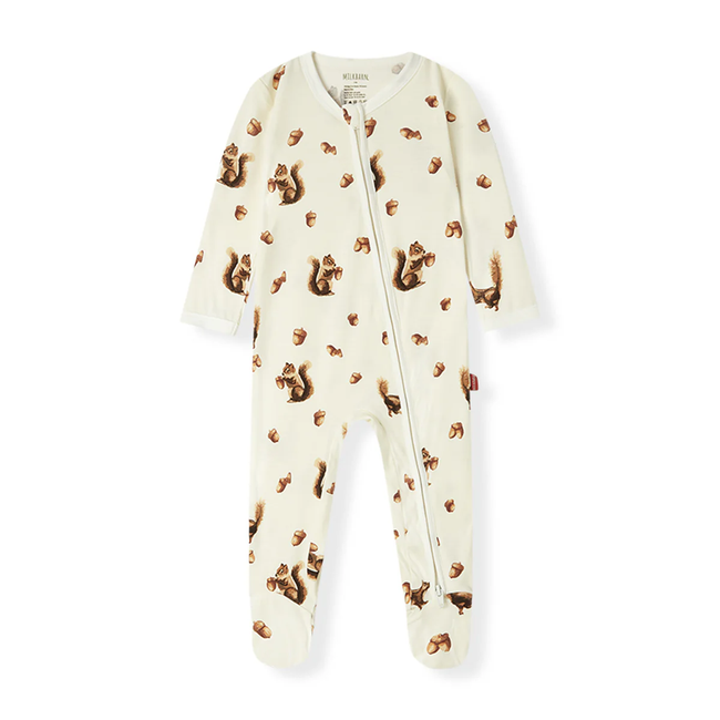 Chipmunk Luxe Footed Romper