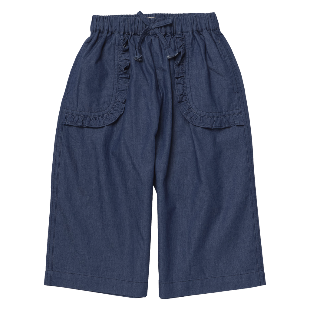 Girls Bailey Ruffle Pant - Chambray