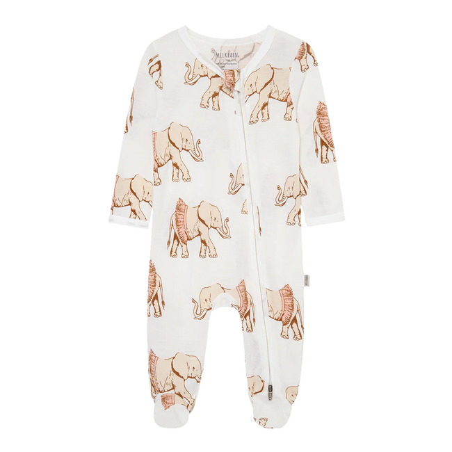 Tutu Elephant Bamboo Footed Romper