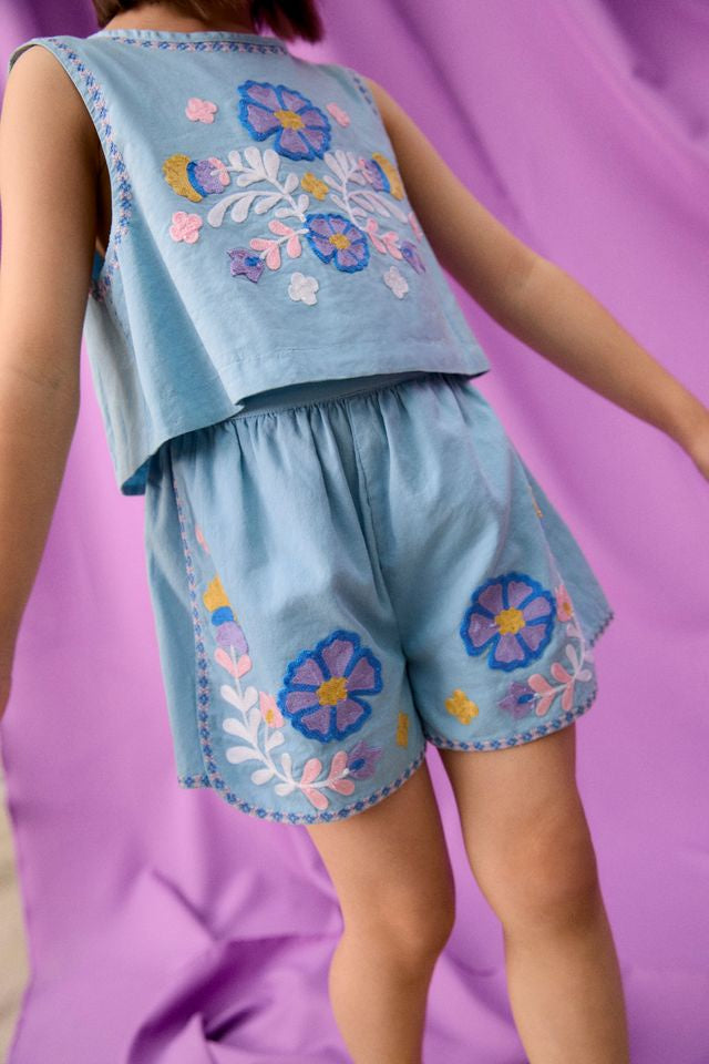 Albane Camisole and Maiwen Shorts- Stone Blue