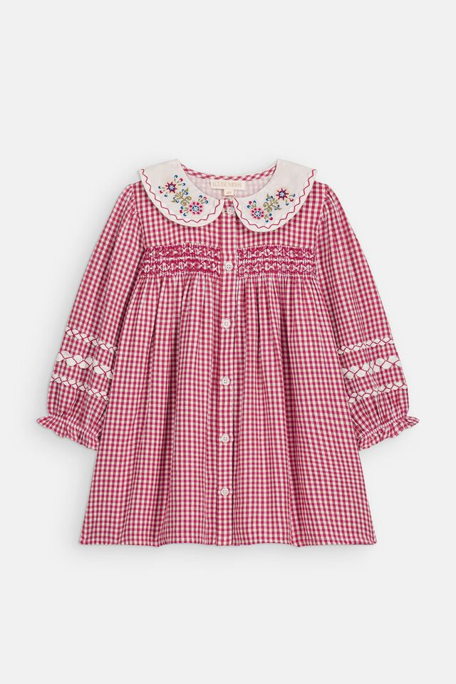 Delina Dress- Raspberry Check