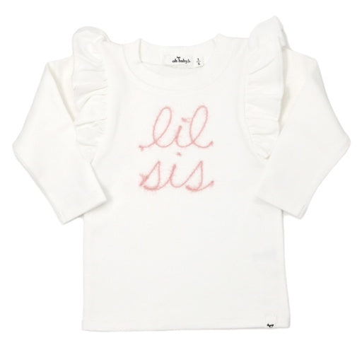 'LIL SIS' PINK EYELASH MILLIE LS TEE 2PC SET