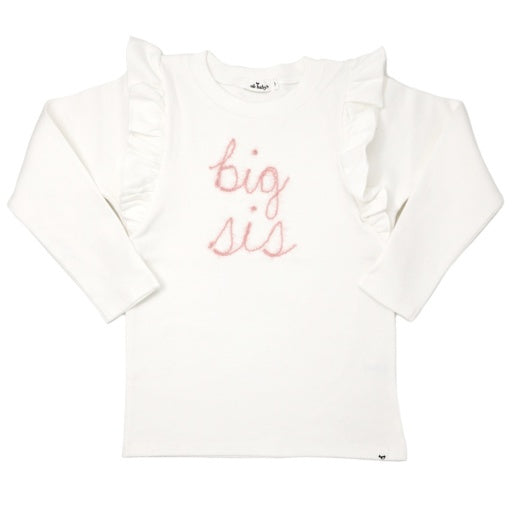 'BIG SIS' PINK EYELASH MILLIE LS TEE