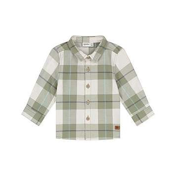 Long Sleeve Plaid Shirt- Green
