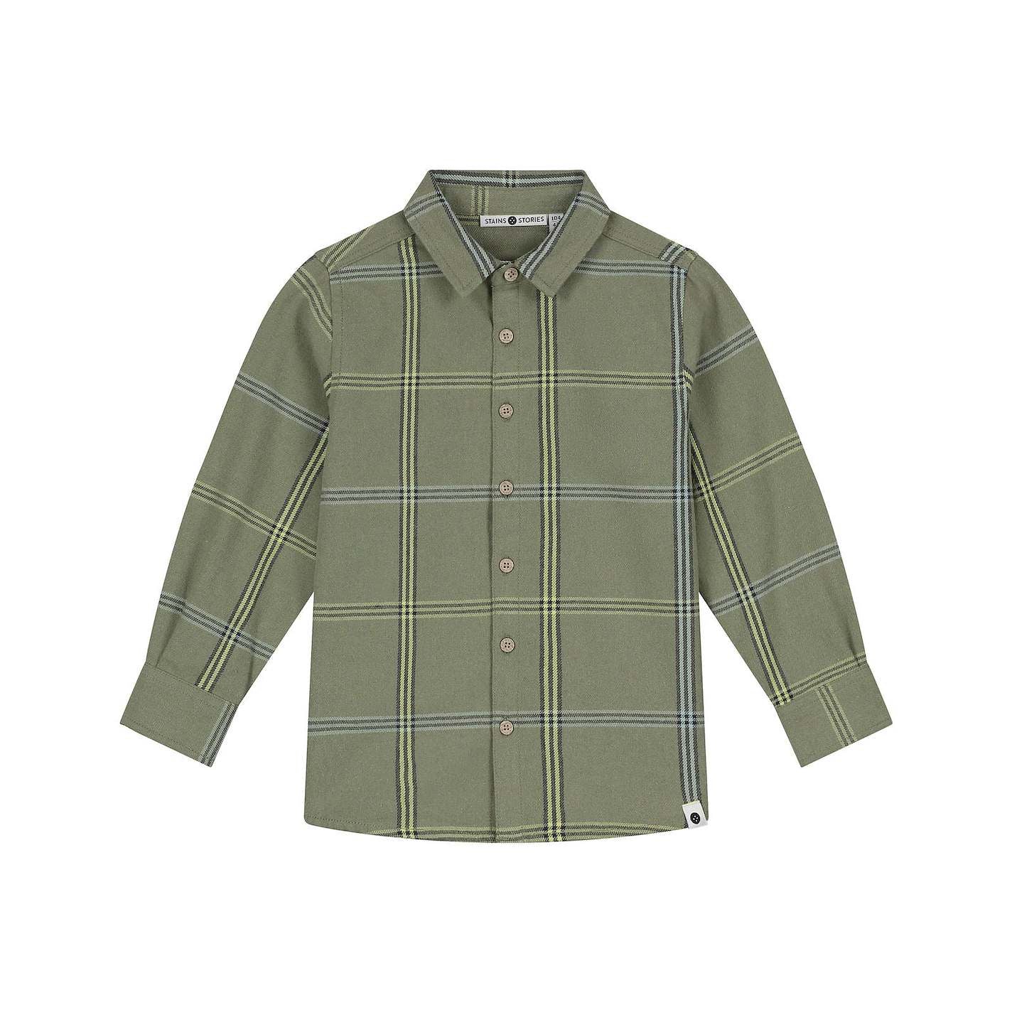 Long Sleeve Button Up- Army