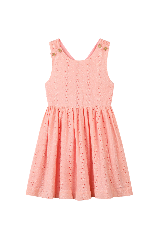 Tilly Dress- Peach Eyelet