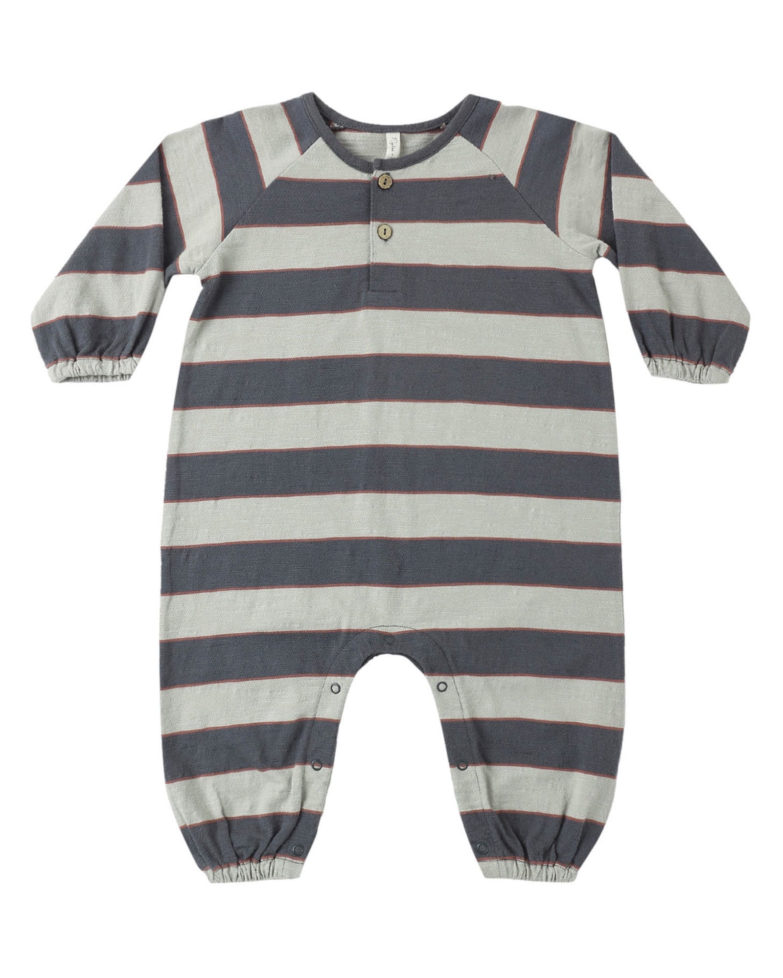 Henley Jumpsuit- Sage Stripe