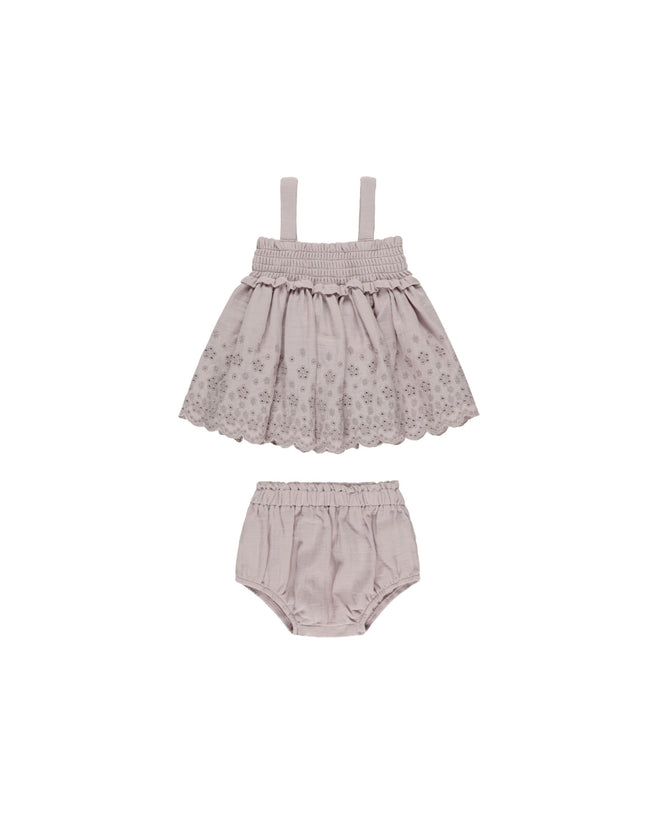 Mae Smocked Top + Bloomer Set - Lavender