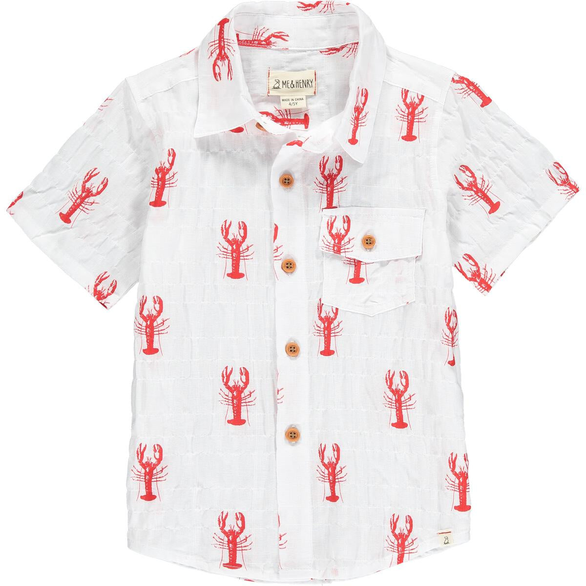 Aloha Woven Print Shirt - Lobster