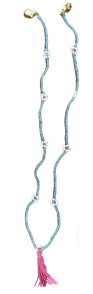 Small Flowers Lanyard - Mask Chain - Blue