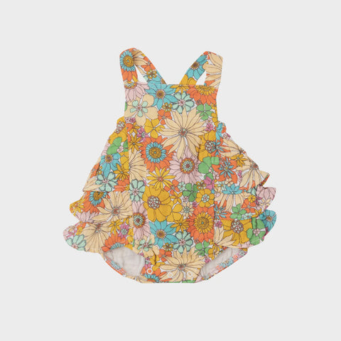 Smocked Bubble w Skirt- Floral