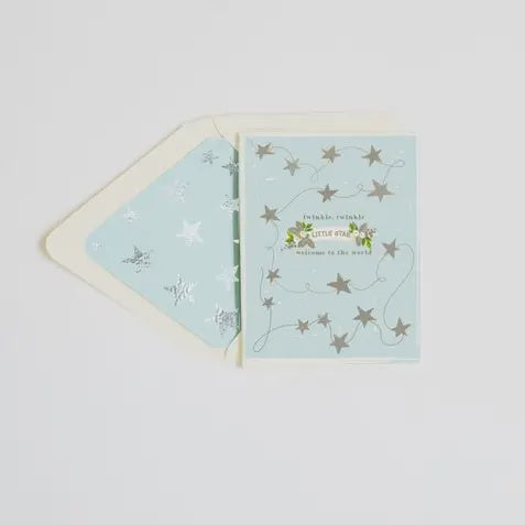Twinkle Twinkle Little Star Blue Baby Greeting Card