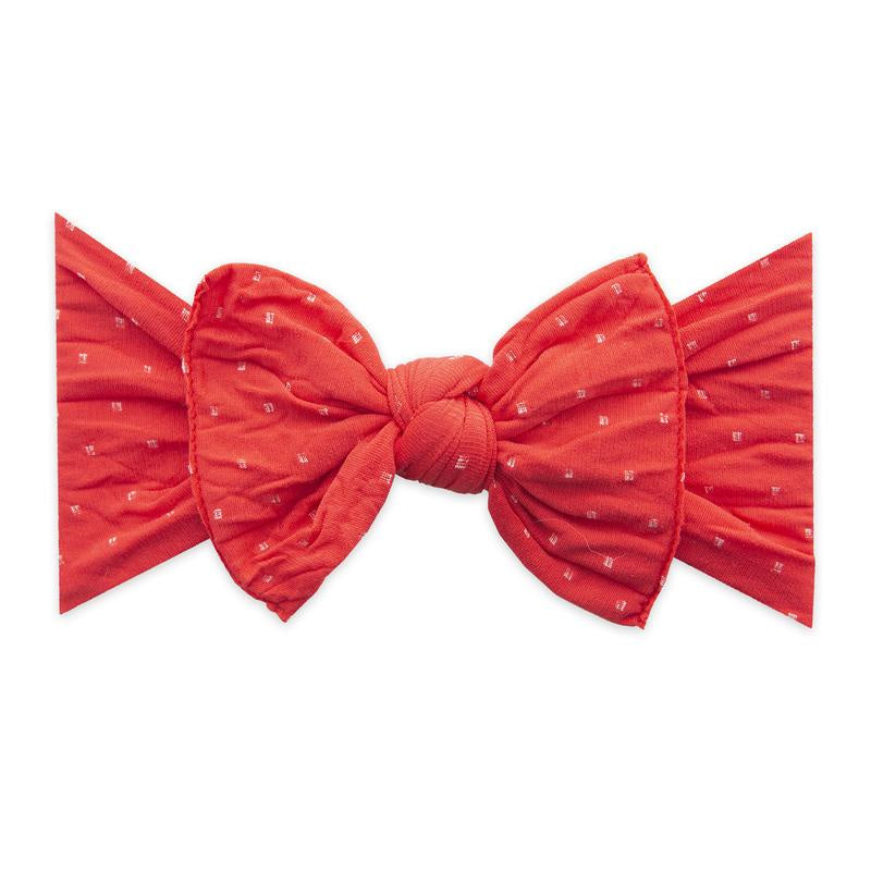 Patterned  Shabby Knot Headband - Cherry/Red Dot