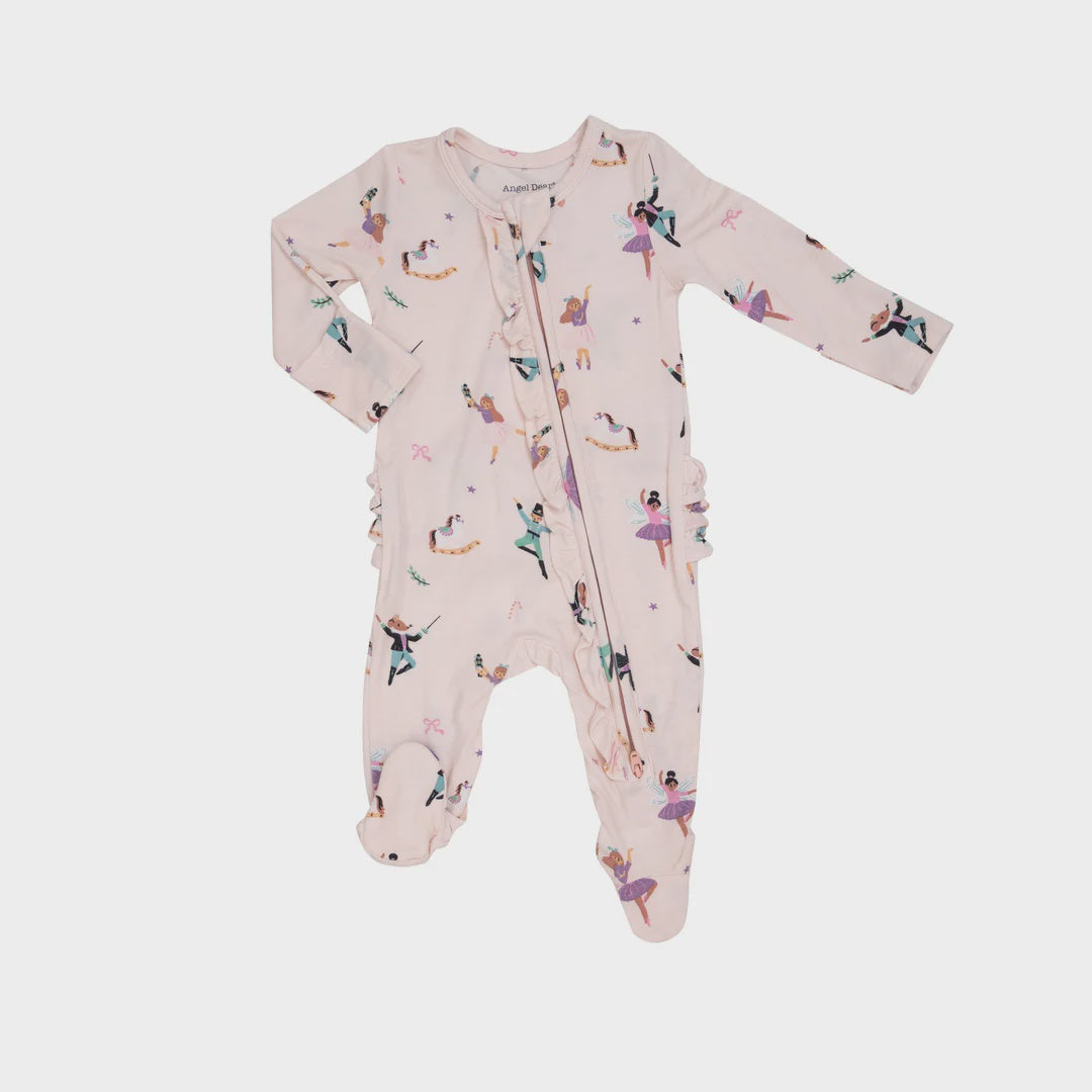 2 Way Ruffle Back Footie - Nutcracker Ballet