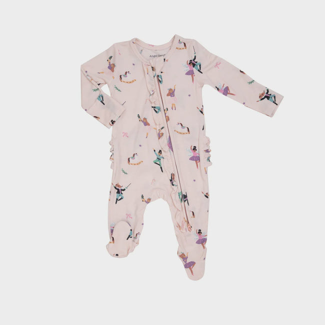 2 Way Ruffle Back Footie - Nutcracker Ballet