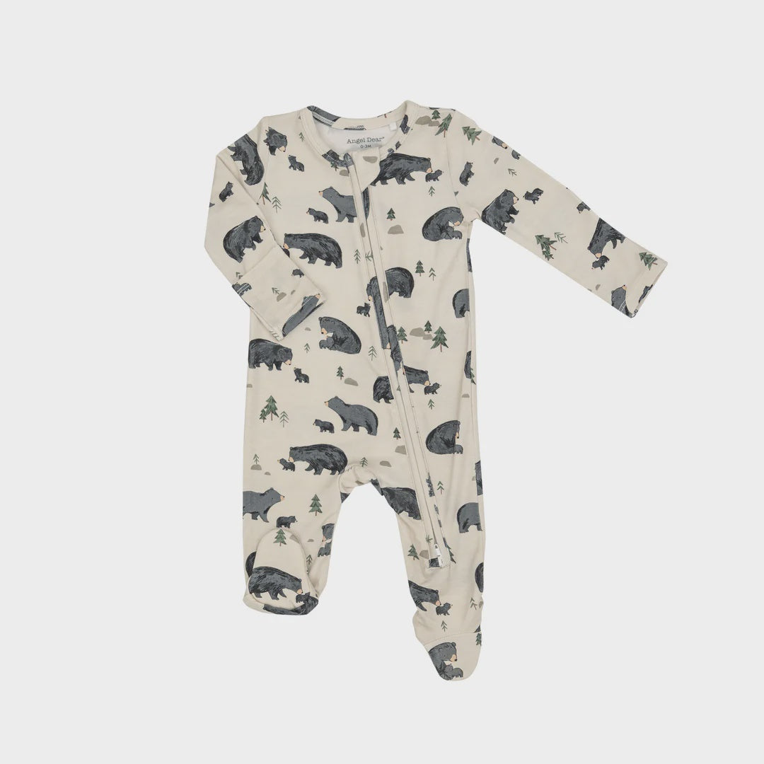 2-Way Zipper Footie - Black Bear