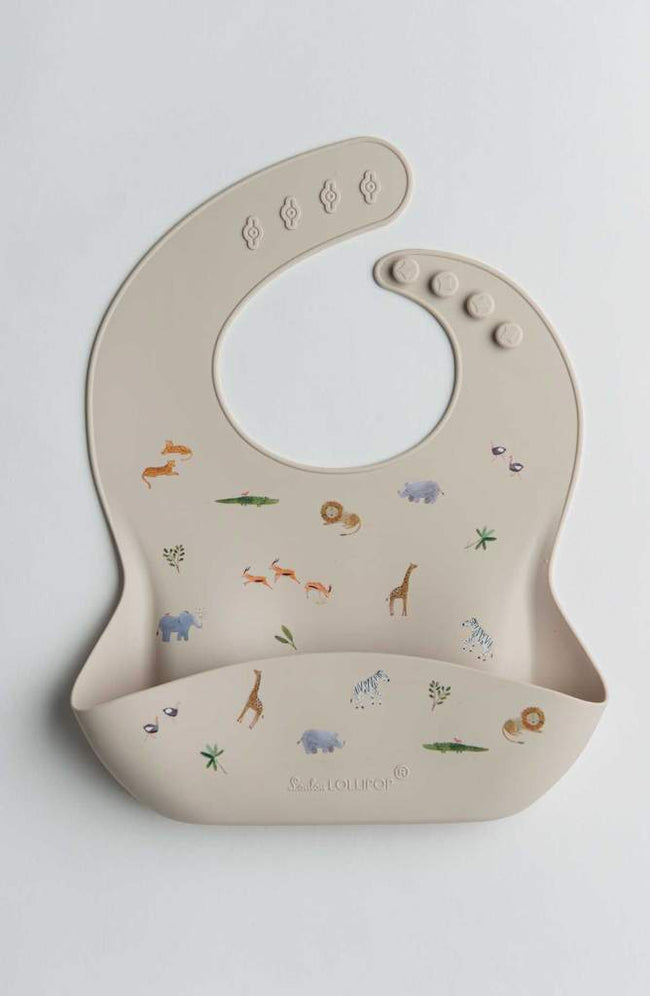 Silicone Bib Printed - Safari